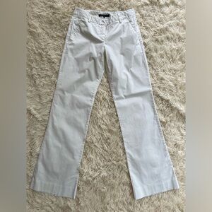 Theory mid rise boot but flare pants trousers faux pockets cotton white size 2